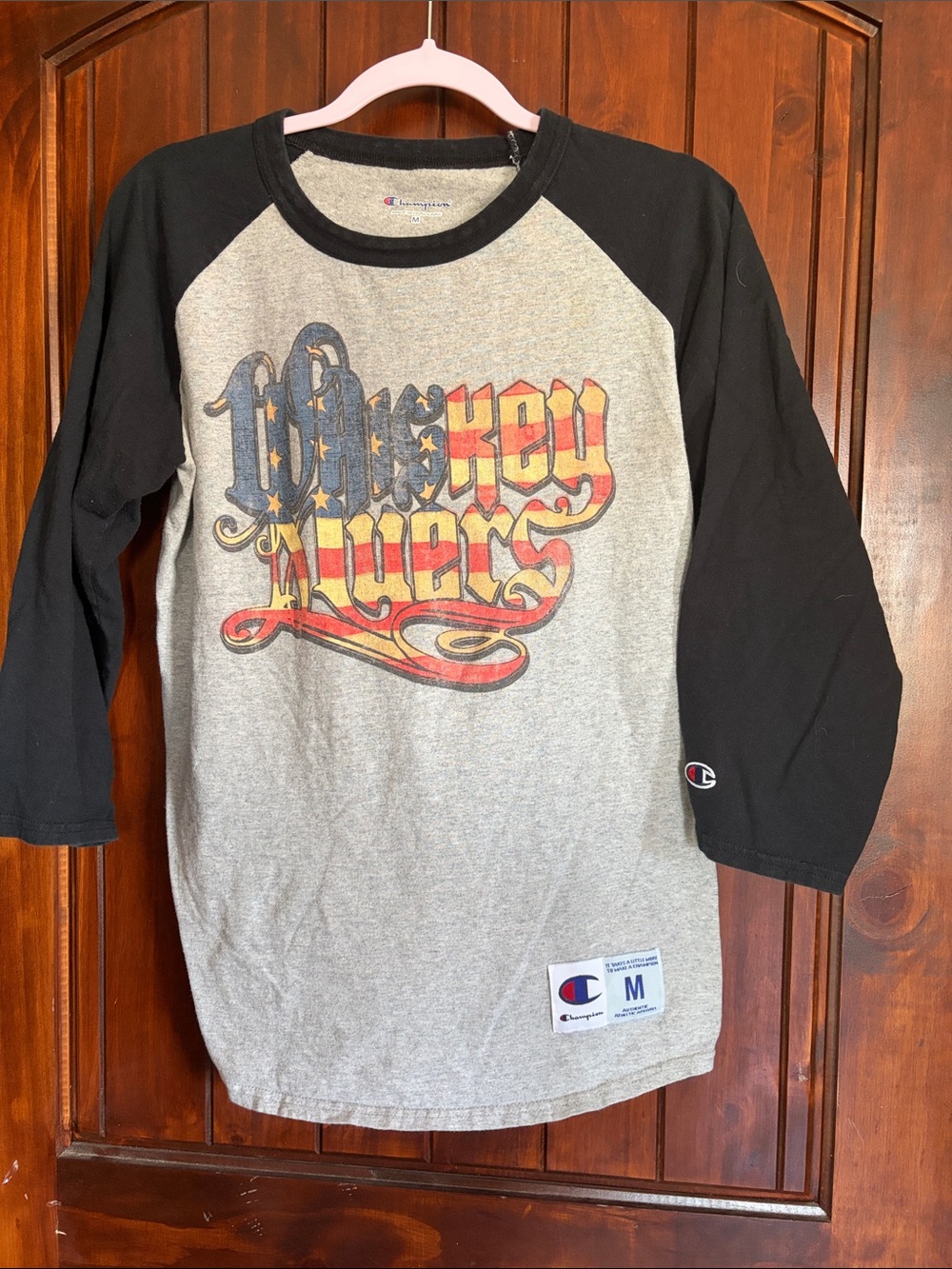 Champion Grey & Black Tri-sleeve Whiskey Myers Graphic Tee